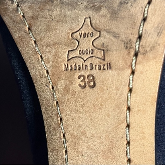 Alice + Olivia Pumps High Heels Dina Blue Suede Leather Pointy Toe size 38 - Picture 13 of 13